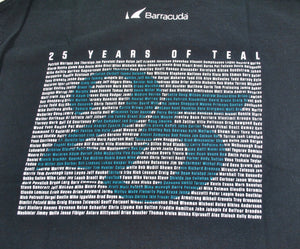 Vintage San Jose Sharks 25 Years of Teal Shirt Size Large