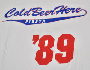 Vintage Major League 1989 Cold Beer Here Shirt Size Large