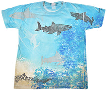 Vintage Shark Boston Museum of Science Ocean All Over Print Shirt Size Large